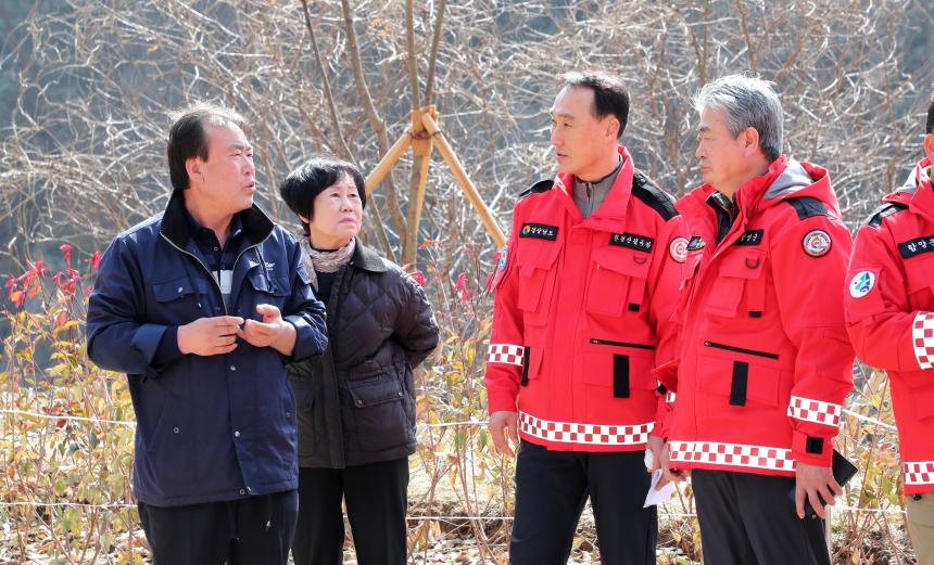 마천산불현장 격려 지원방문
